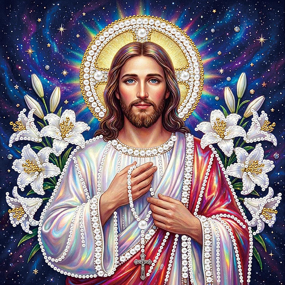 Diamond Painting | Parel Schilderij | Jezus en Lelies