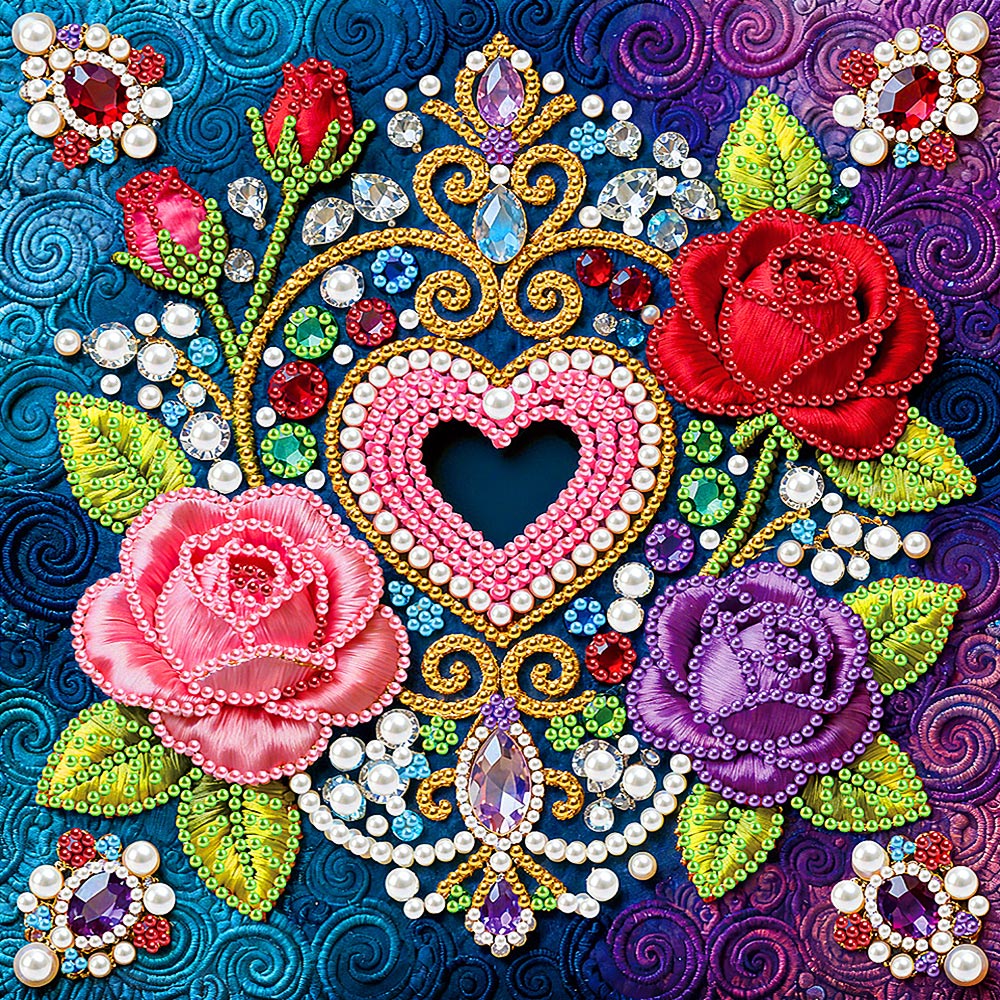 Diamond Painting | Parel Schilderij | Kleurrijke Rozen en Harten