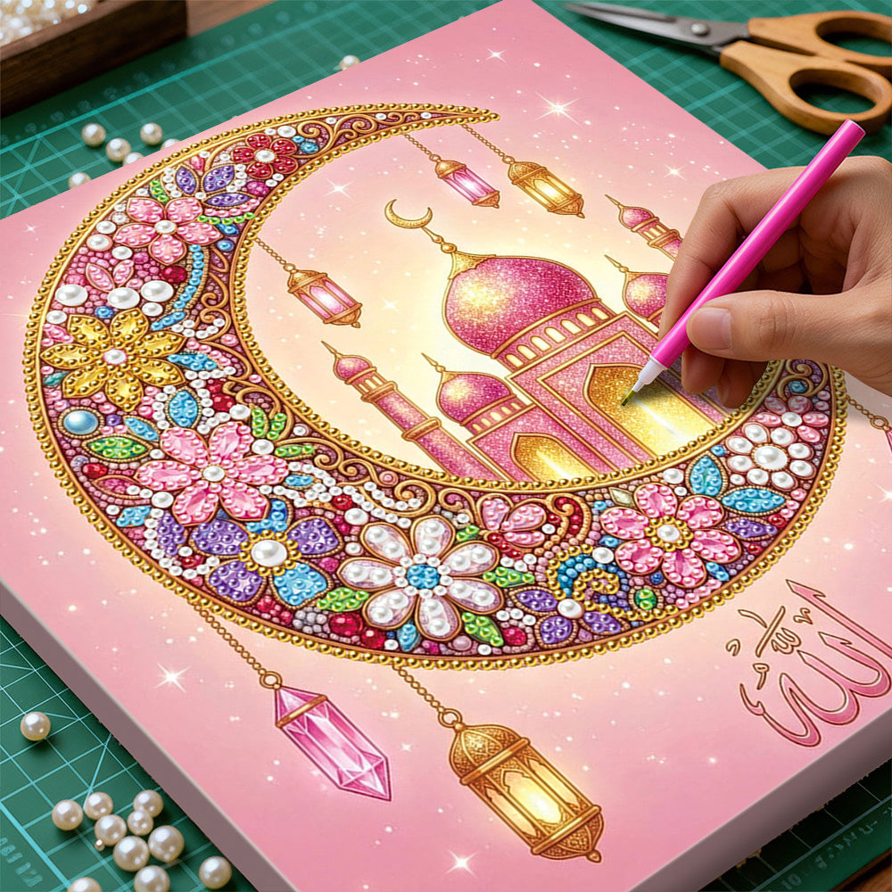 Diamond Painting | Parel Schilderij | Paleis op de Maan