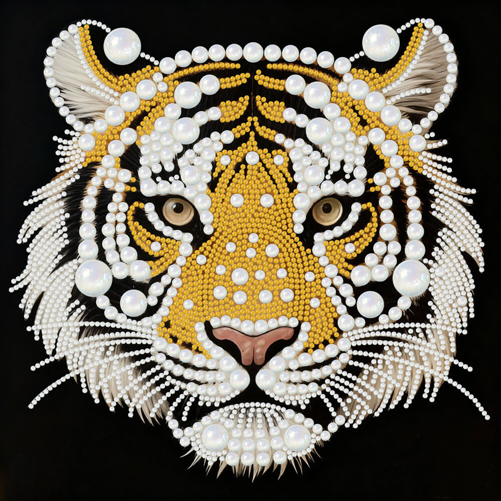 Diamond Painting | Parel Schilderij | Tijger in het Donker