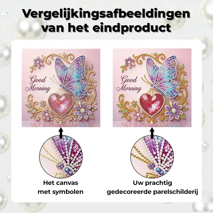 Diamond Painting | Parel Schilderij | Vlinder en Hart
