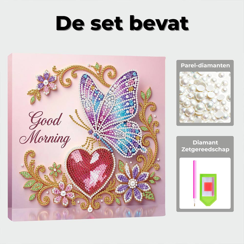 Diamond Painting | Parel Schilderij | Vlinder en Hart