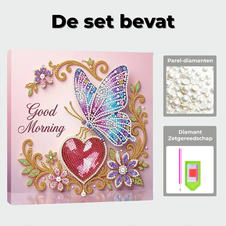 Diamond Painting | Parel Schilderij | Vlinder en Hart