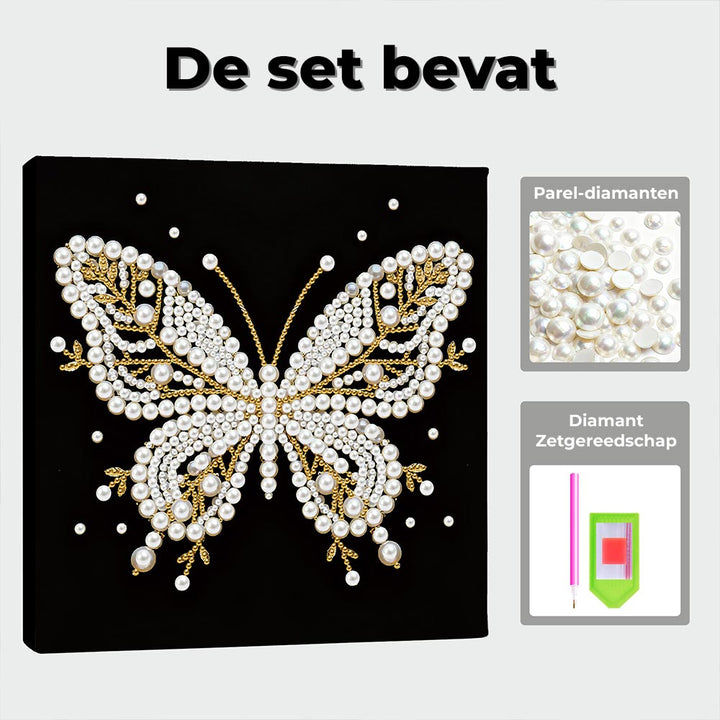 Diamond Painting | Parel Schilderij | Vlinder in de Duisternis