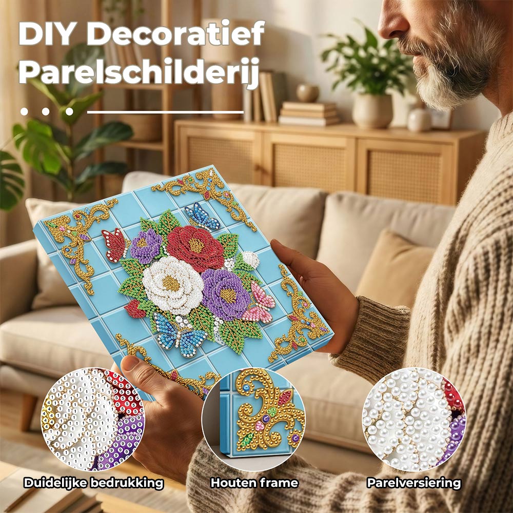 Diamond Painting | Parel Schilderij | Vlinders die Rond de Rozen Dwarrelen