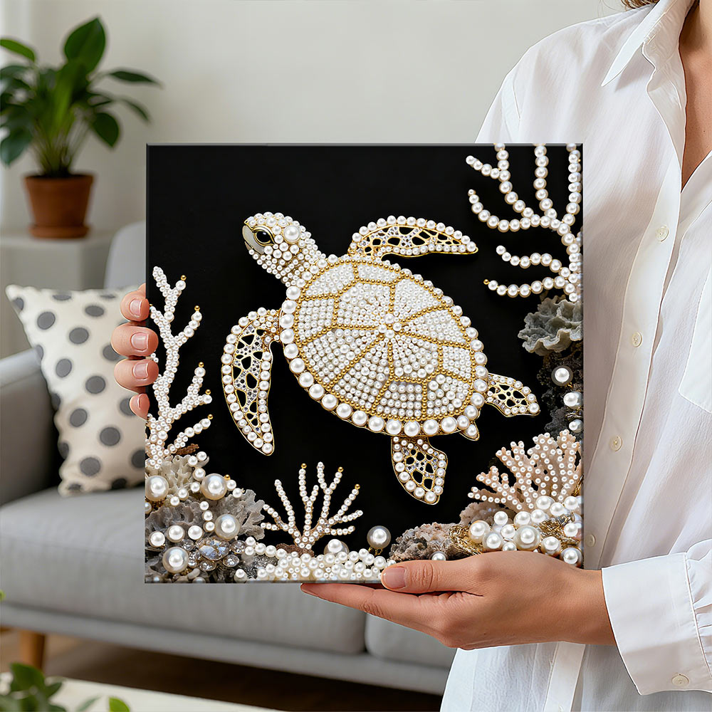 Diamond Painting | Parel Schilderij | Zeeschildpad en Koraal