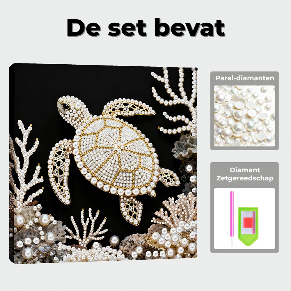 Diamond Painting | Parel Schilderij | Zeeschildpad en Koraal