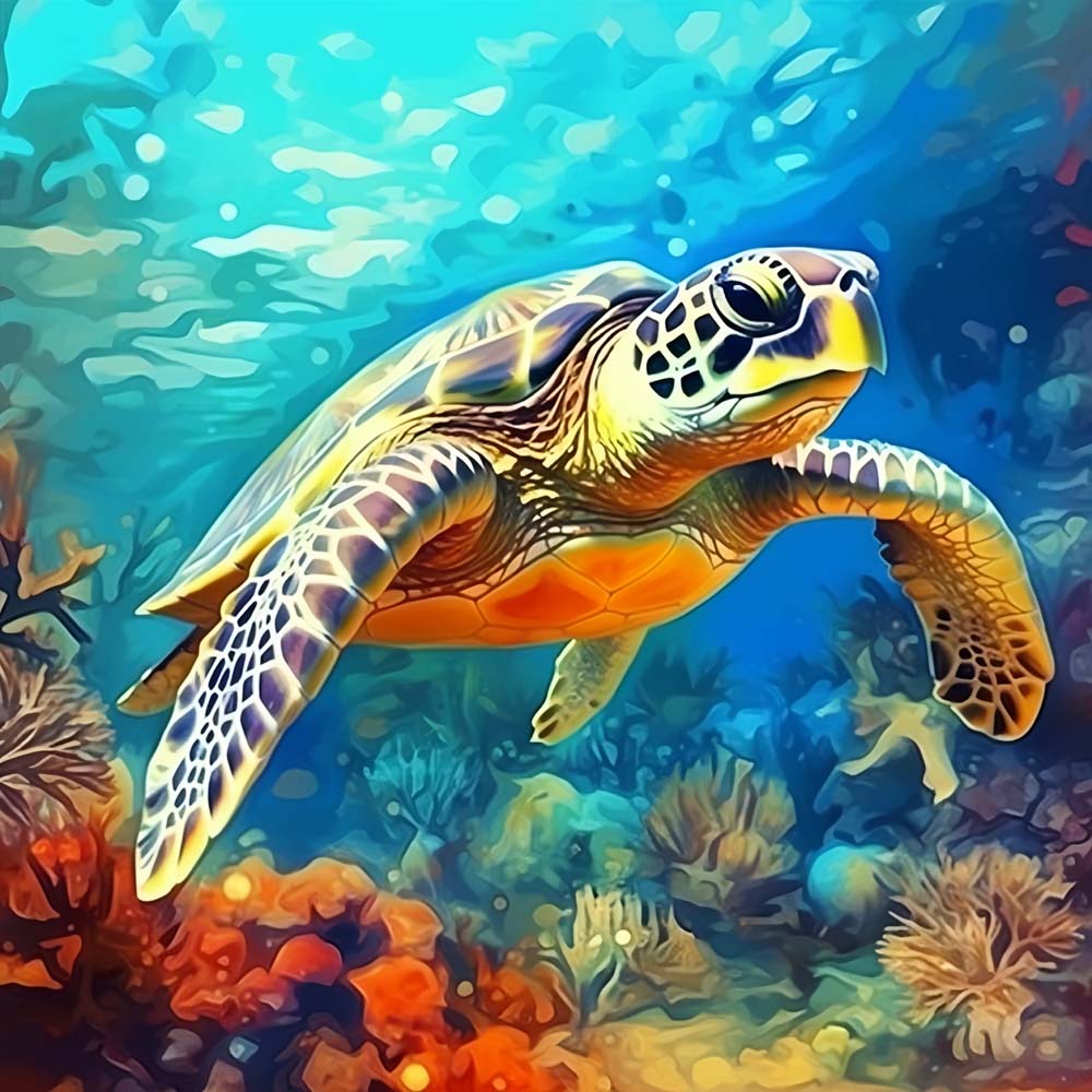 Diepzee Schildpad Diamond Painting