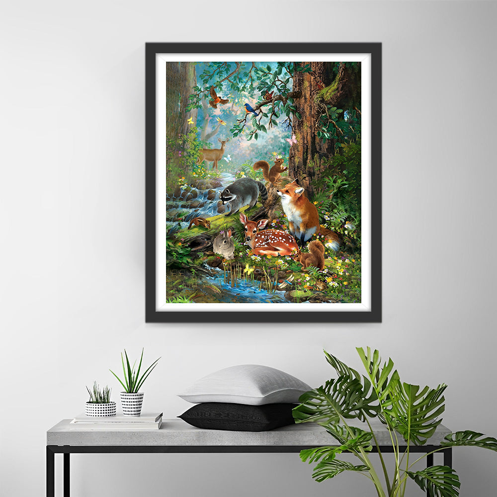 Dieren in Zomerbos Diamond Painting