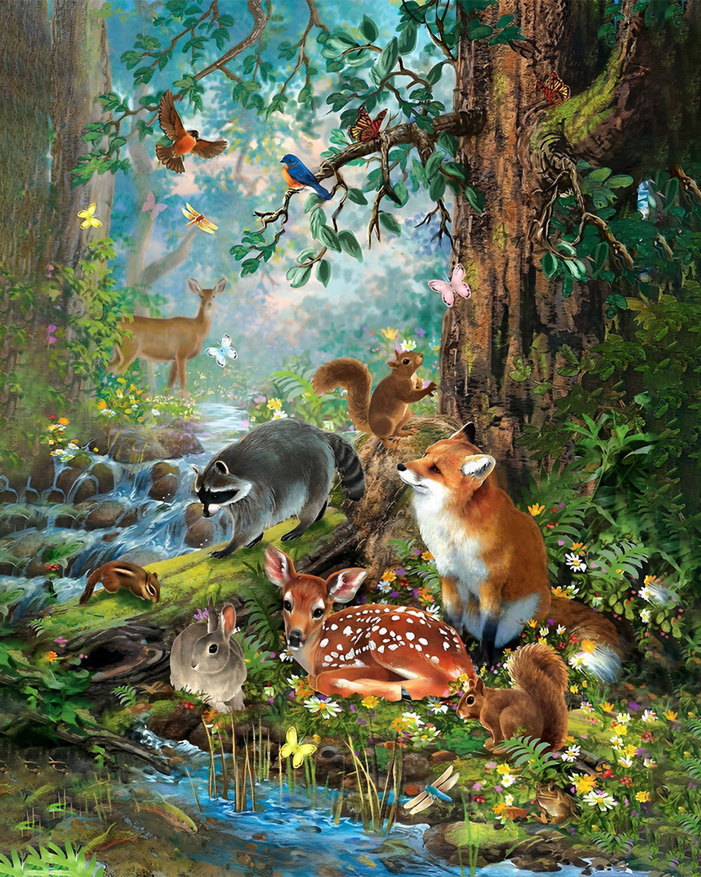 Dieren in Zomerbos Diamond Painting