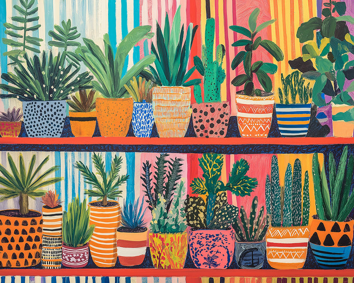 Diverse Vetplanten op de Plank Diamond Painting