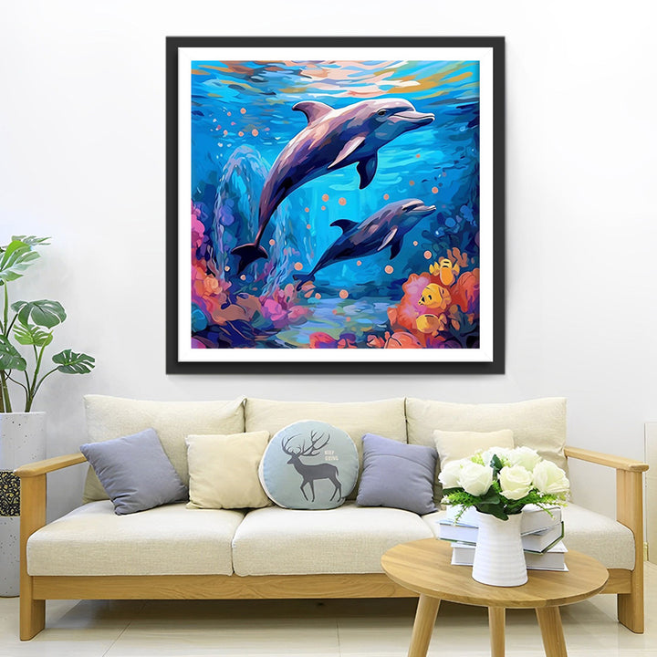 Dolfijnenkoppel in de Zee Diamond Painting