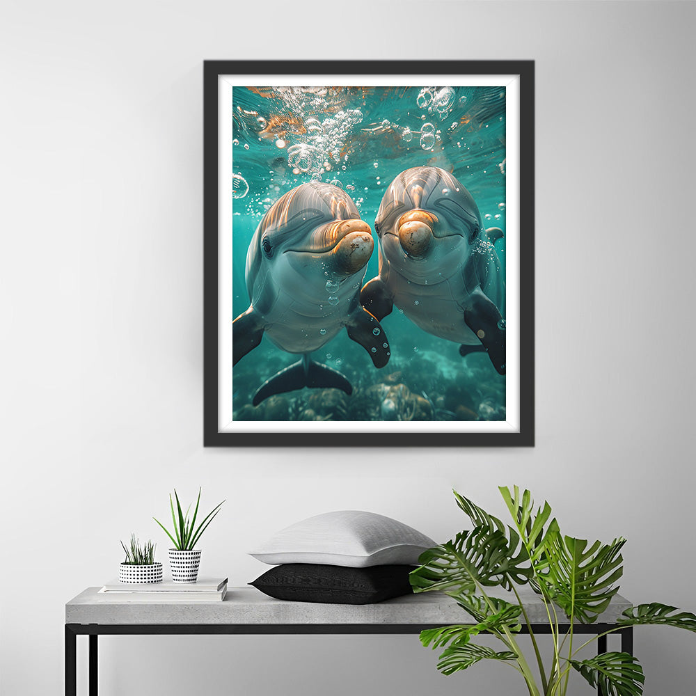 Dolfijnenkoppel onder de Zee Diamond Painting
