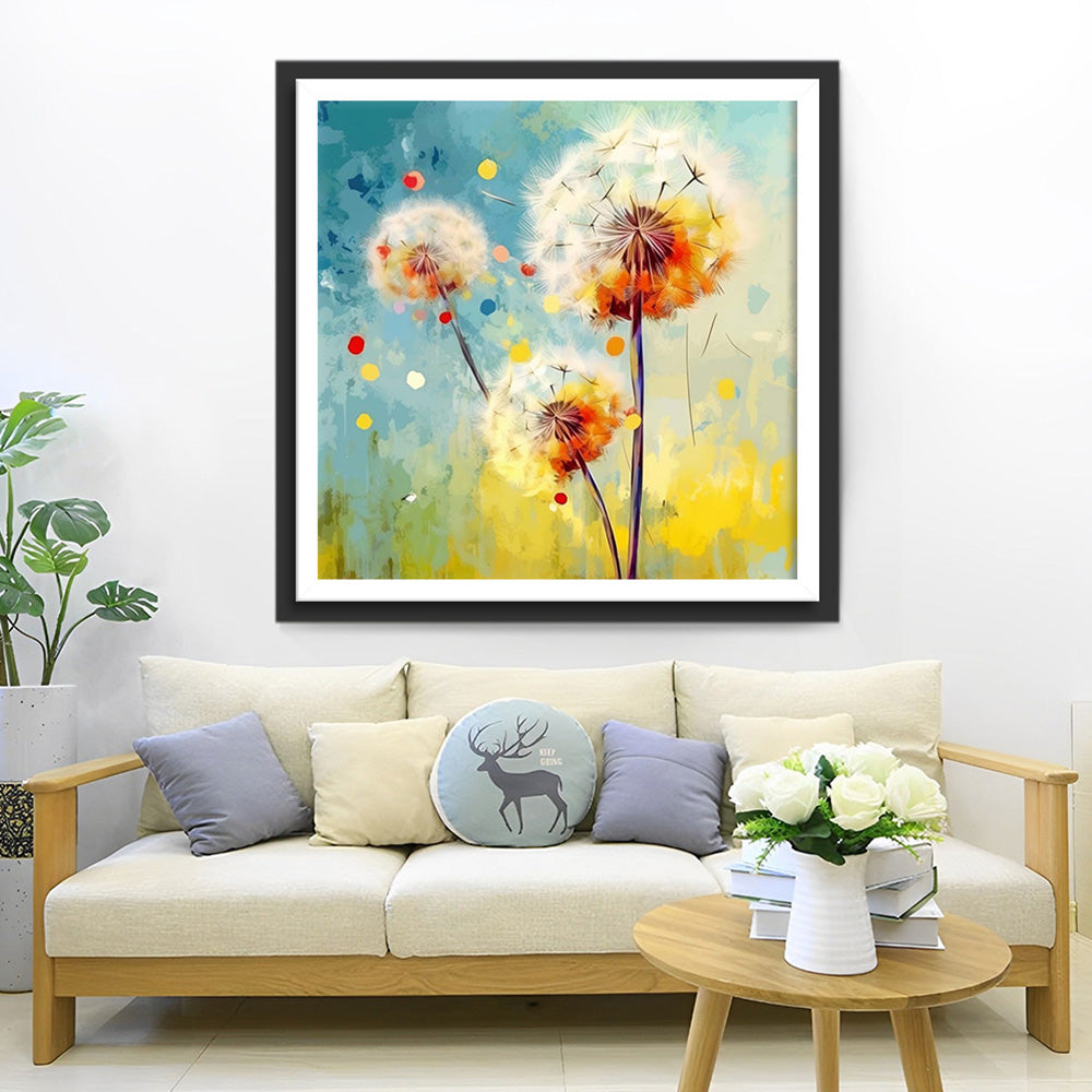 Drie Witte Paardenbloemen Diamond Painting