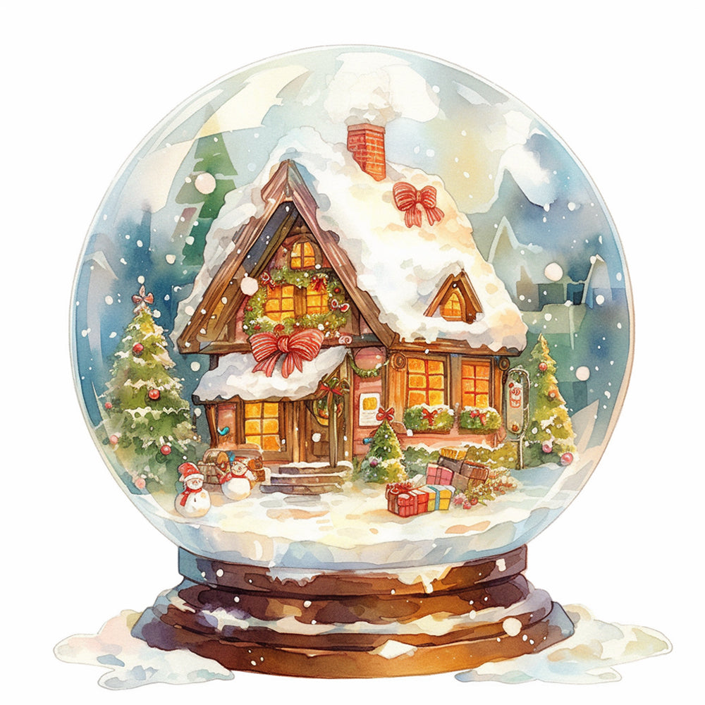 Dromerige Kerstwereld in een Sneeuwbol Diamond Painting