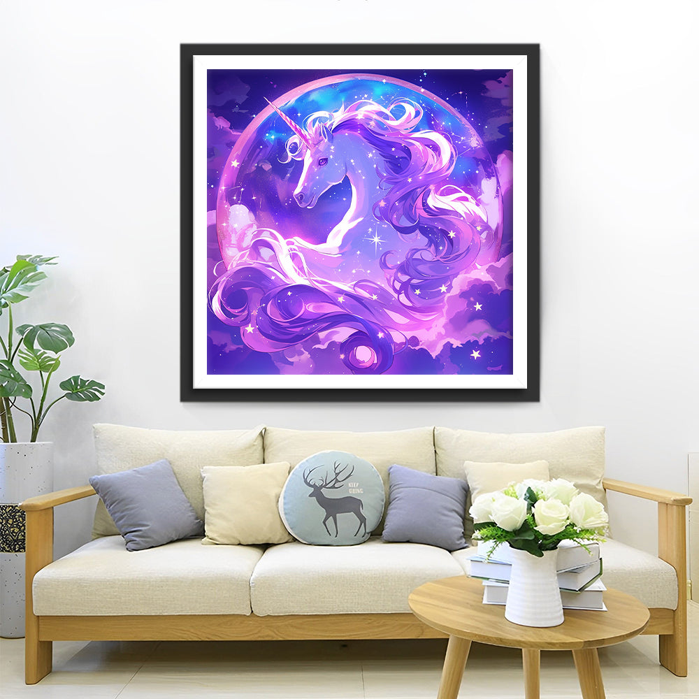 Dromerige Paarse Eenhoorn Diamond Painting