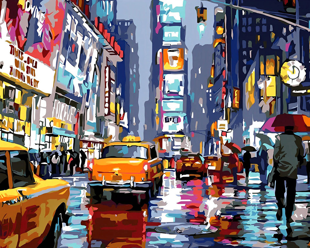 Drukke Stad Nacht Diamond Painting