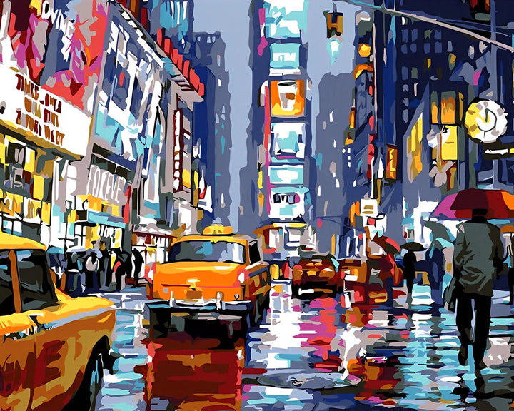 Drukke Stad Nacht Diamond Painting