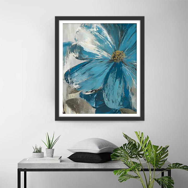 Een IJsblauwe Madelief Diamond Painting