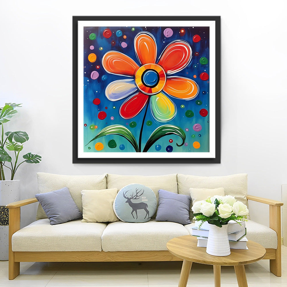 Een Klein Kleurrijk Bloemetje Diamond Painting
