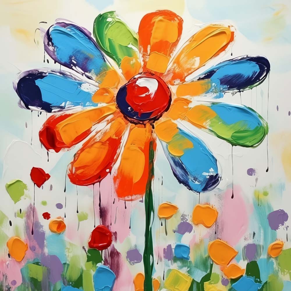 Een Kleine Regenboogbloem Diamond Painting