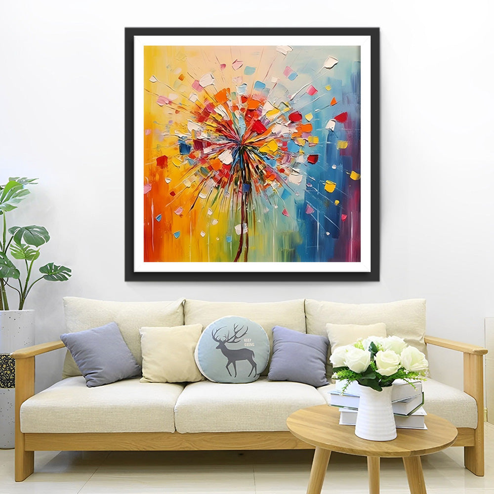 Een Kleurrijke Paardenbloem Diamond Painting