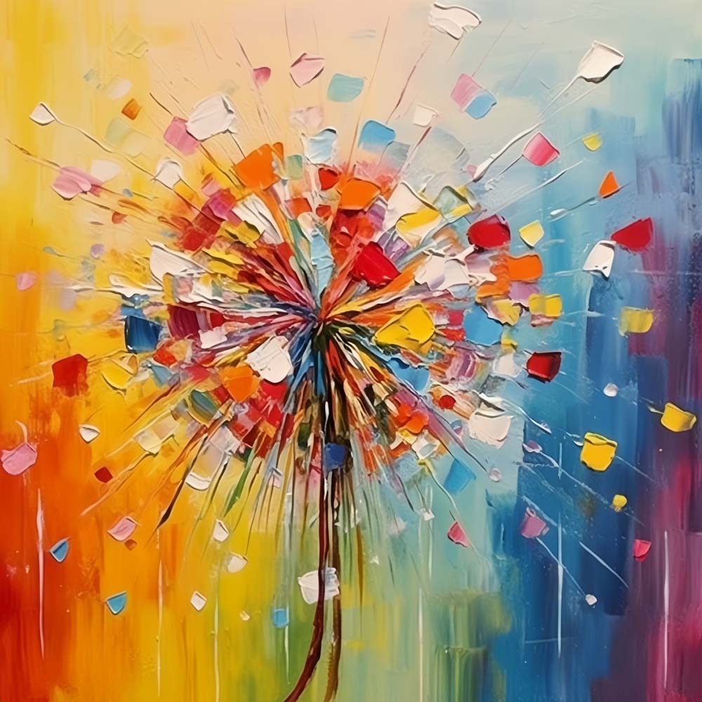 Een Kleurrijke Paardenbloem Diamond Painting