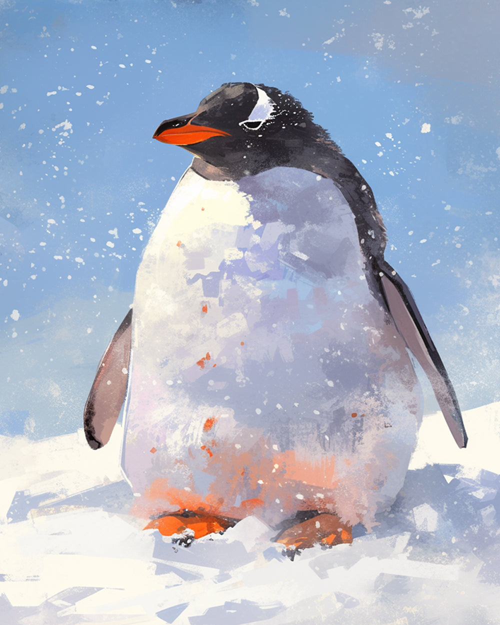 Een Onverschillige Pinguïn Diamond Painting