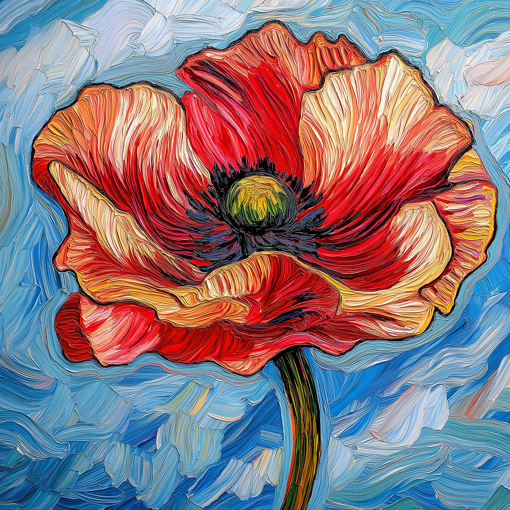 Een Rode Klaproos Diamond Painting