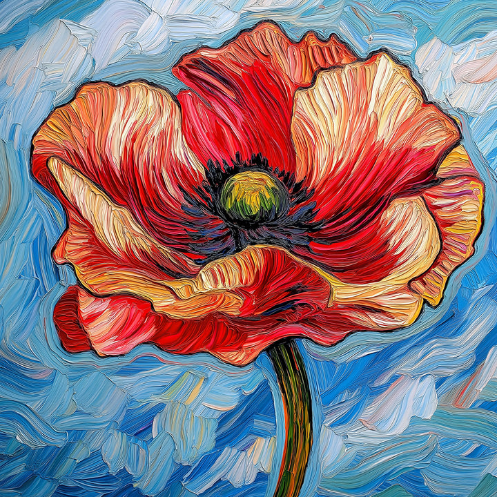 Een Rode Klaproos Diamond Painting
