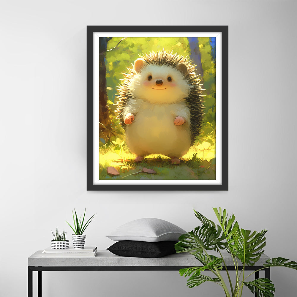 Een Schattig Egeltje in het Bos Diamond Painting