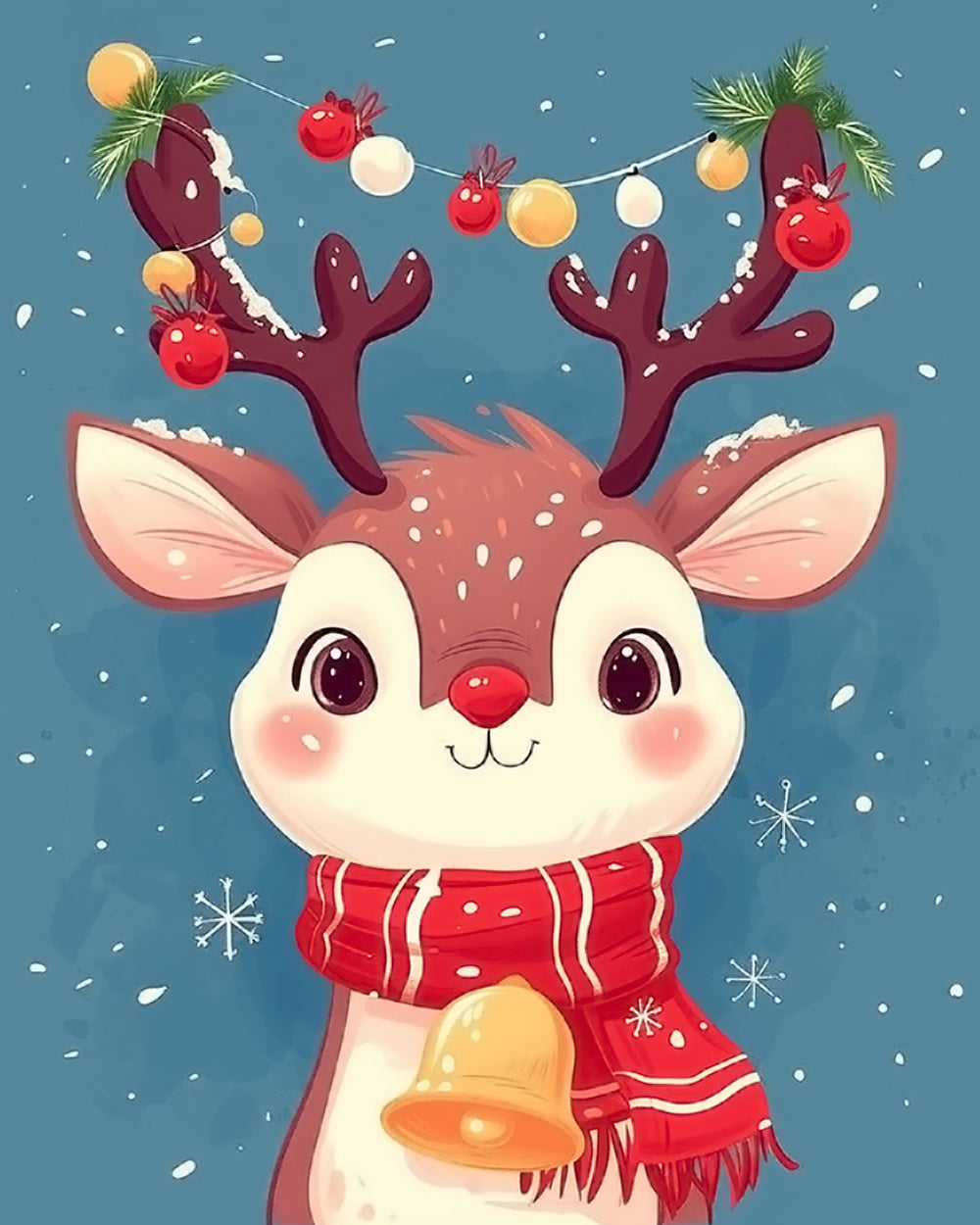 Een Vrolijk hert Voor Kerstmis Diamond Painting