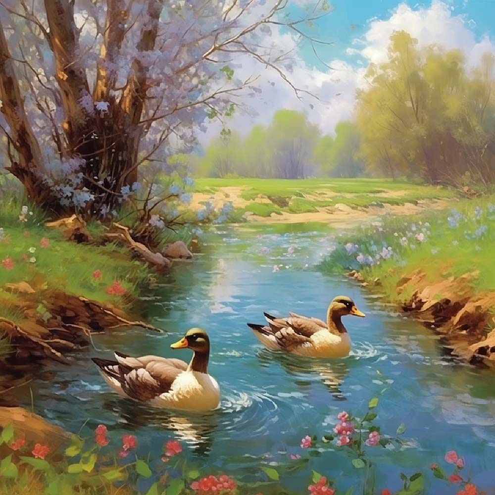 Eenden in de Rivier Diamond Painting