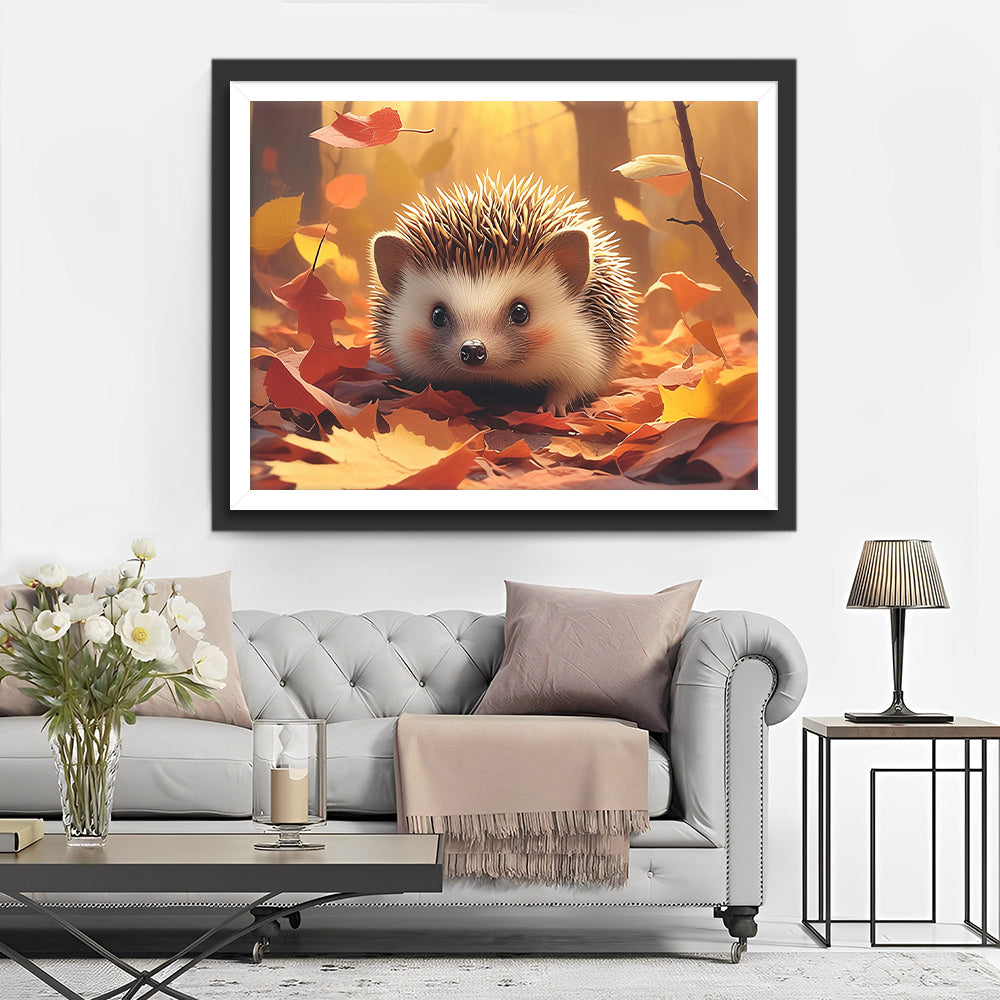 Egel op de Esdoornbladeren Diamond Painting