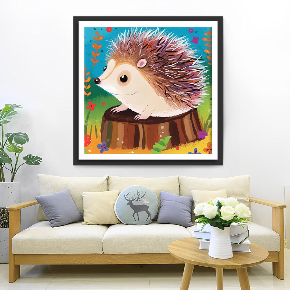 Egel op een Boomstronk Diamond Painting