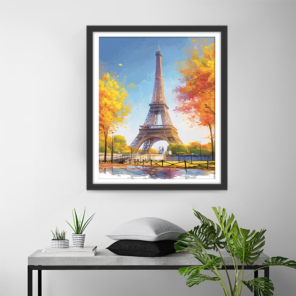 Eiffeltoren in Parijs in de Herfst Diamond Painting