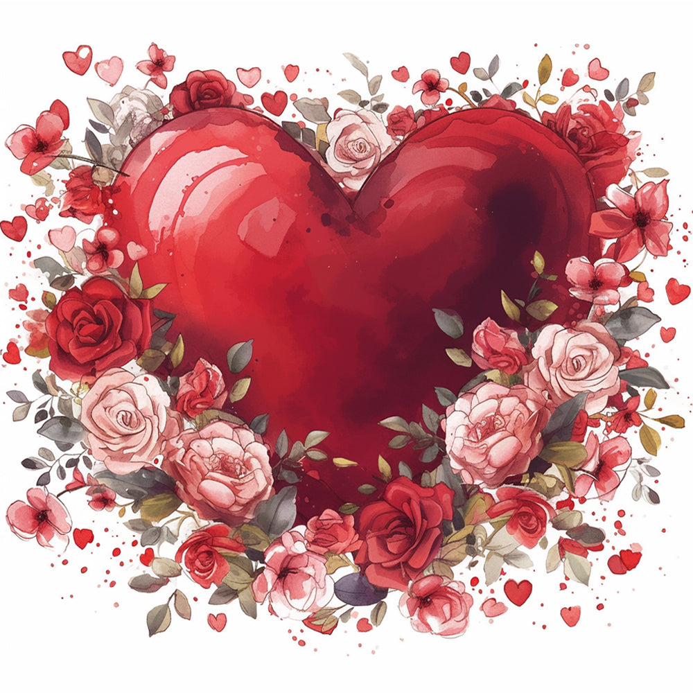 Elegant Hart met Rozen Diamond Painting