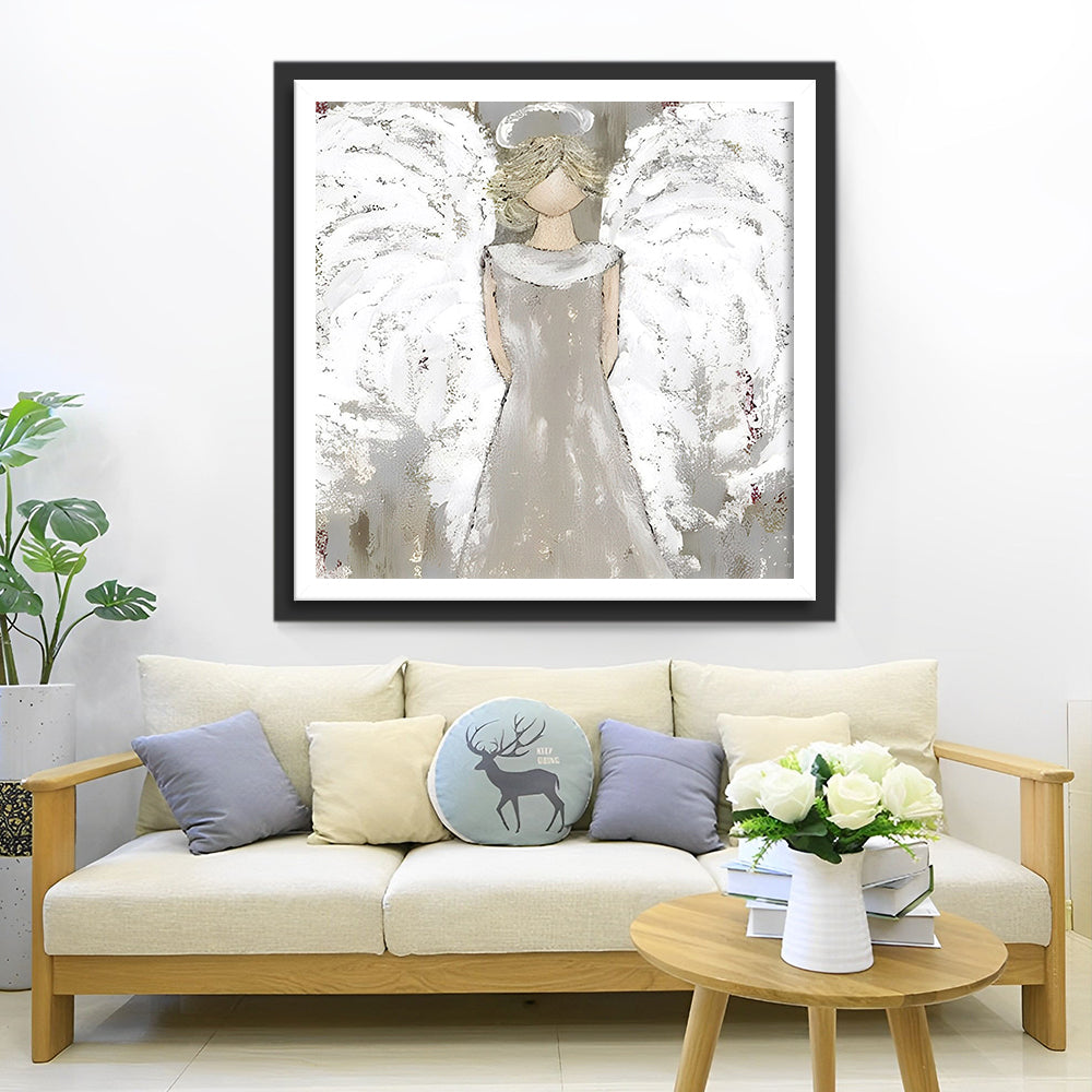 Engel Meisje met Witte Vleugels Diamond Painting