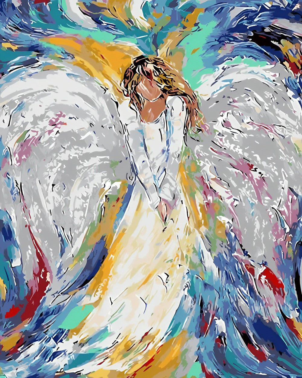 Engel met Witte Vleugels Diamond Painting