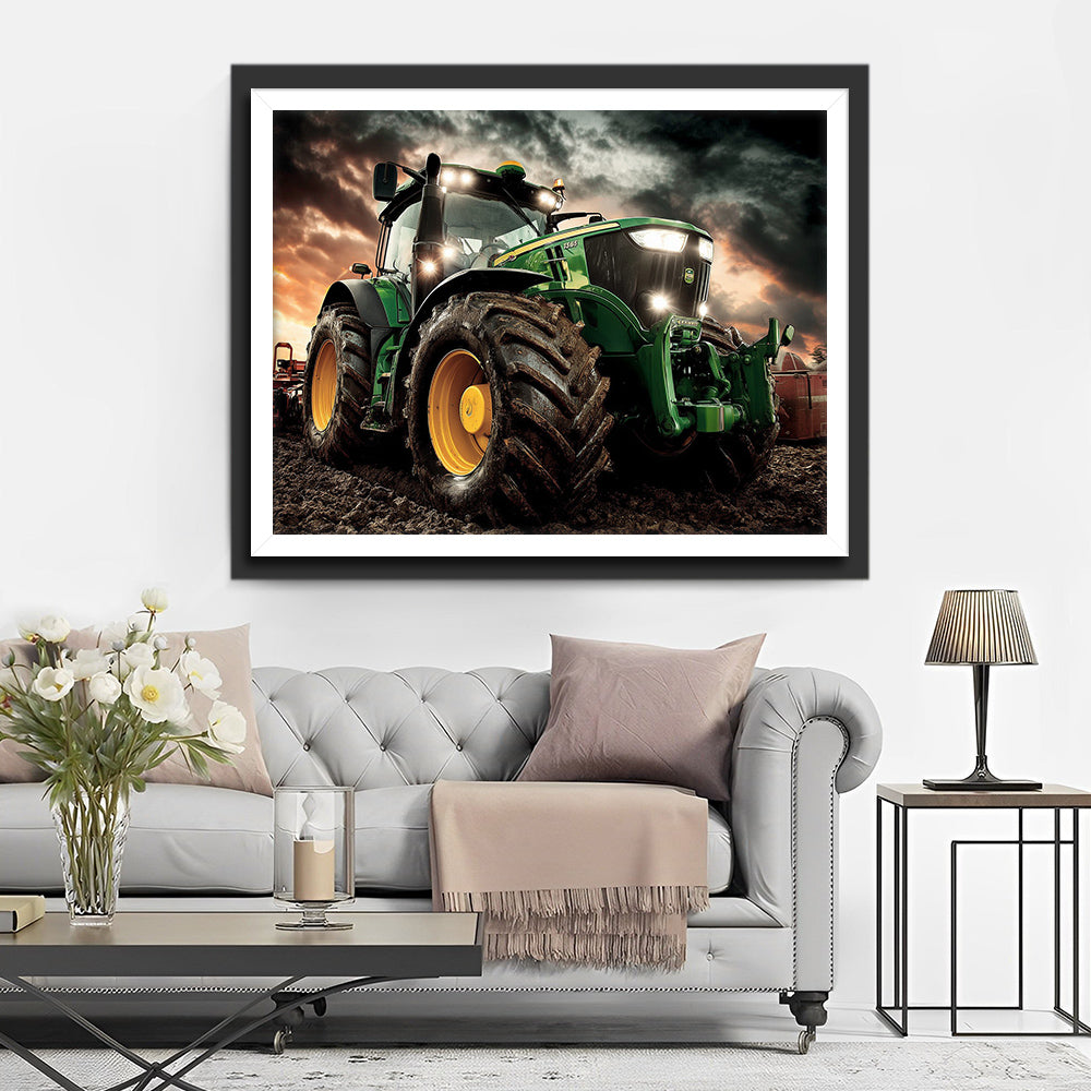 Enorm Groene Tractor Diamond Painting