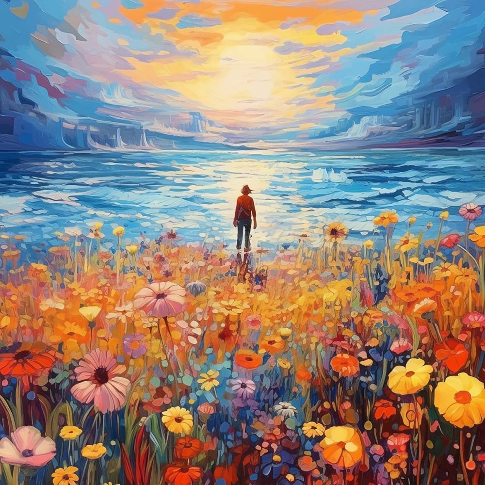Fantasie in het Bloemenveld Diamond Painting