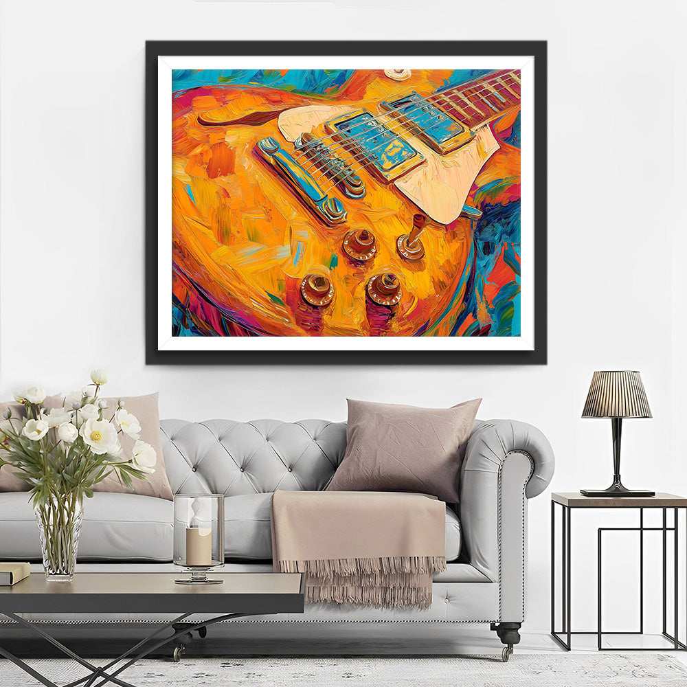 Felgekleurde Gitaar Diamond Painting