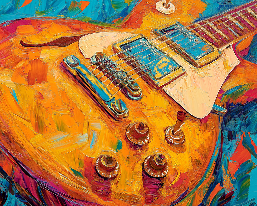 Felgekleurde Gitaar Diamond Painting