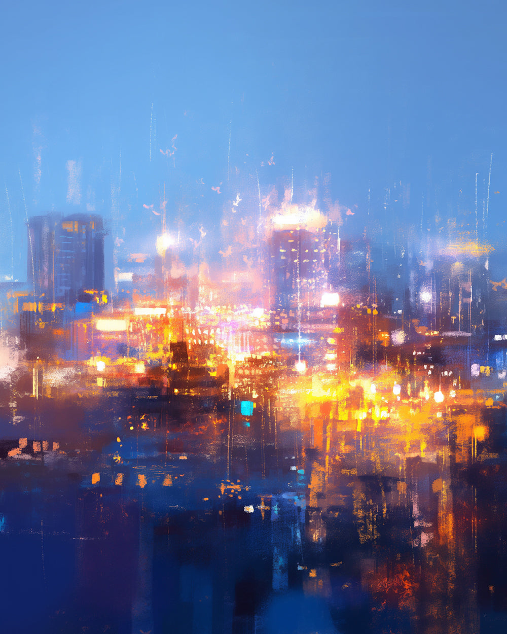 Felle Stadslichten Diamond Painting