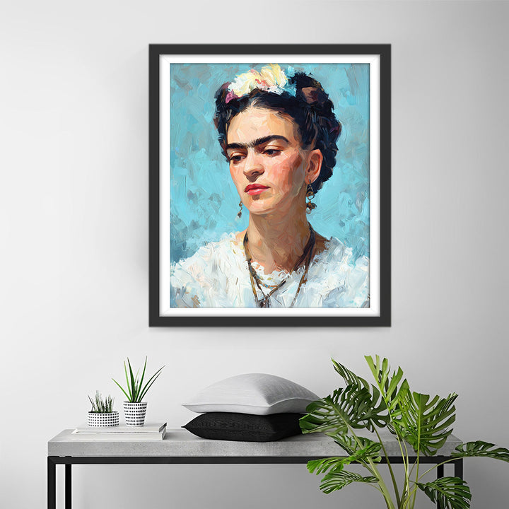 Frida Kahlo in een Witte Jurk Diamond Painting