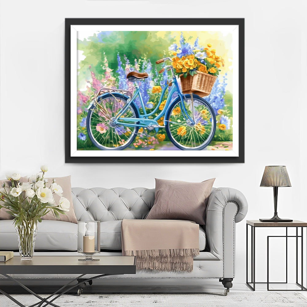 Frisse Plattelandsfietsscène Diamond Painting