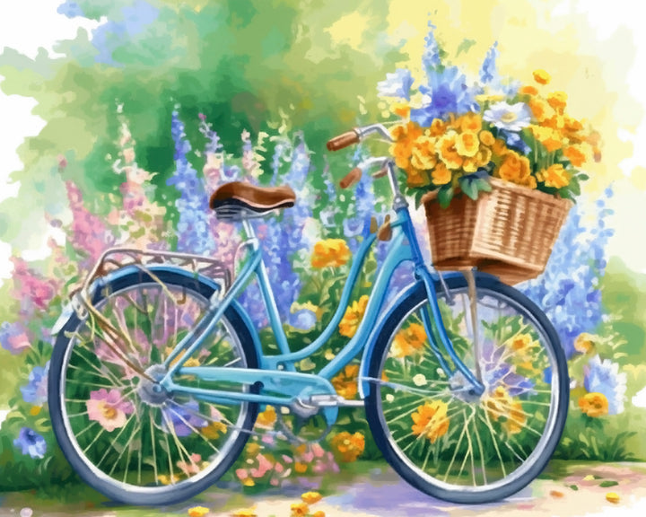 Frisse Plattelandsfietsscène Diamond Painting