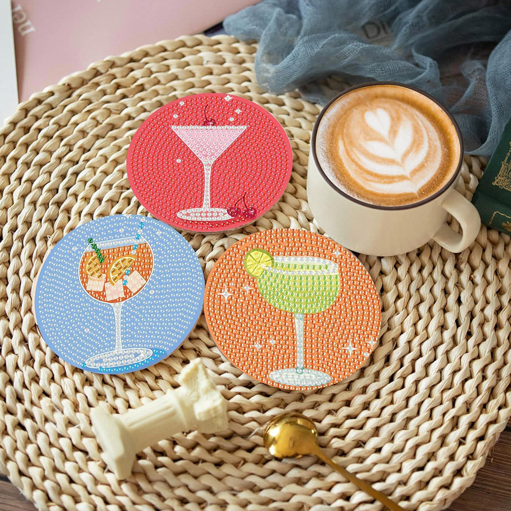 Fruitaroma Cocktails Diamond Painting Onderzetters 8 Stuks