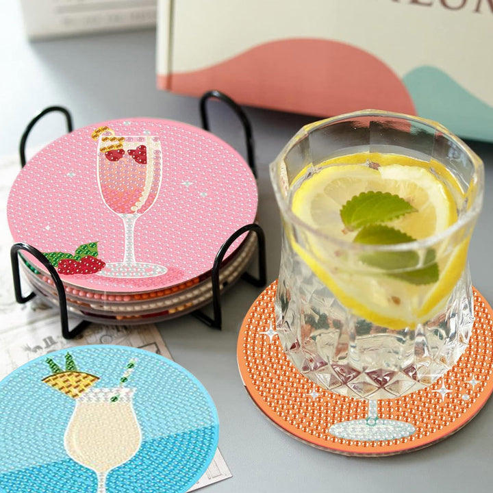 Fruitaroma Cocktails Diamond Painting Onderzetters 8 Stuks