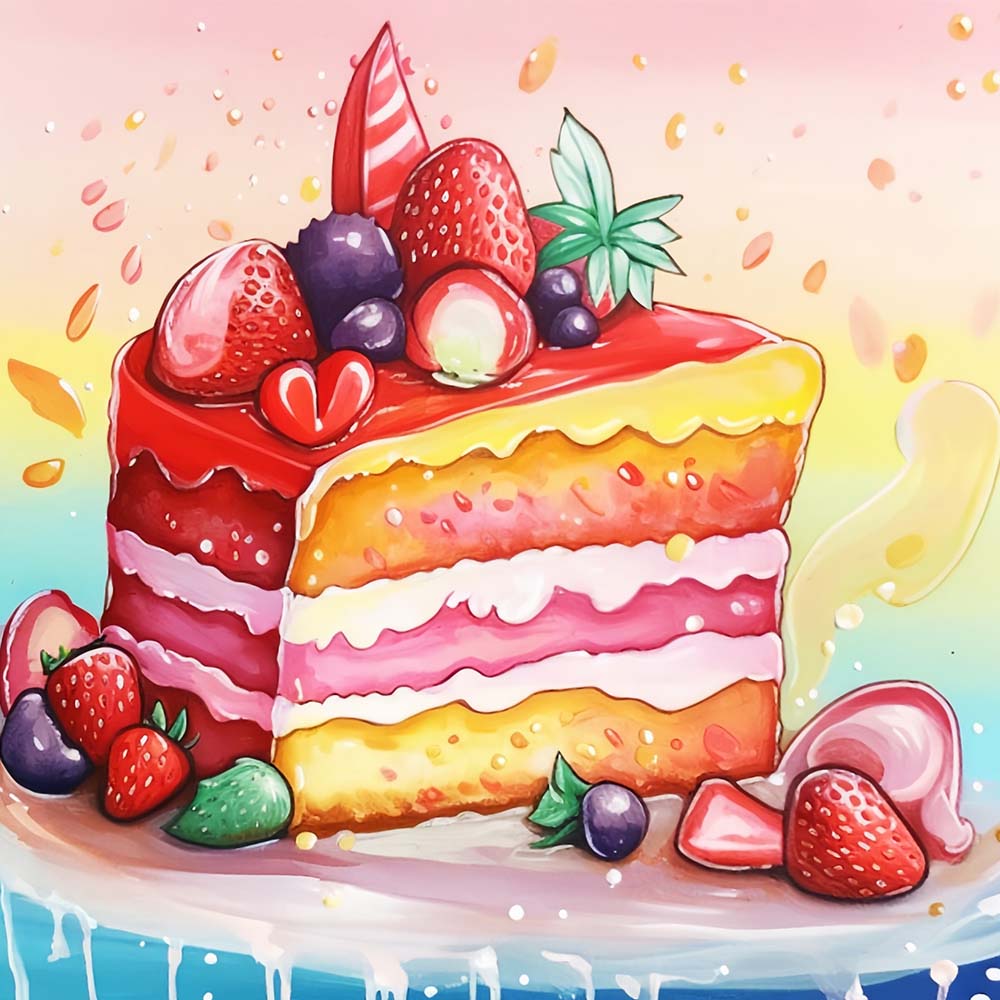 Fruittaart met Lagen Diamond Painting